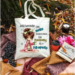 Bolso de Lona, Just Because I'm Awake/Mangos de Colores/Personalizar/12x14"/(Tote22) - Imagen 1 de 1
