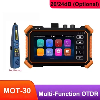 4" IPS MOT-30 OLED OTDR Tester Optical Fiber & Network Cable Testing 26/24dB - Image 1 of 4