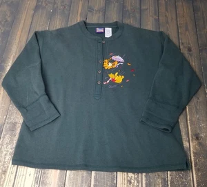 Vintage Disney Winnie Puuh Pullover Sweatshirt Damen L Regenschirm Wind Tigger - Bild 1 von 8