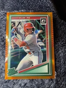 Donruss #141 Aiden Miller 2025 clasificación óptica prospecto naranja Prizm paralelo/199 - Imagen 1 de 2
