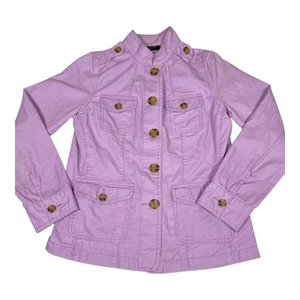 Talbots Jacket Women Size Small Purple Jean Denim Button Collar Pocket Casual - Picture 1 of 8