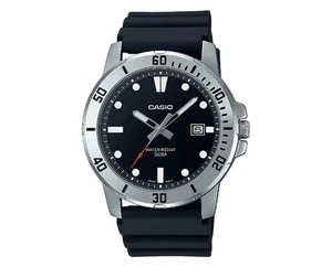 Casio CAS 100 3-Hand Analog Watch Date Disp Mineral Crystal Stainless Case 50mWR - Picture 1 of 8
