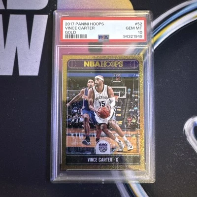 2017 Panini Hoops Vince Carter Gold 04/10 PSA 10 - Image 1 of 3