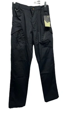 Calças cargo táticas masculinas pequenas de mistura de poliéster preto equipamento externo (F9) - Imagem 1 de 4