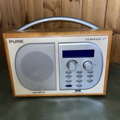 PURE Tempus DAB Digital FM Radio Wooden Retro Tested Working With Power Supply - Image 1 of 4