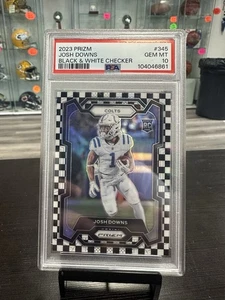 2023 Panini Prizm Football Josh Downs Checkerboard Rookie #345 PSA 10 - Picture 1 of 2