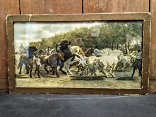 "THE HORSE FAIR" by Rosa Bonheur ~ Antique Framed Color Print ~ Small Format