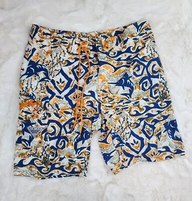 Bañador Columbia PFG Hombre 38 Estampado Arte Peces Naranja y Azul Foto 1 de 4