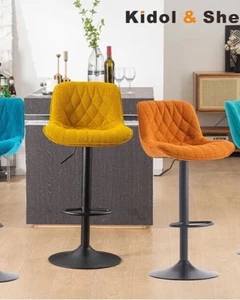 Kidol & Shellder Single Adjustable Bar stool Swivel Counter Height Bar (Orange) - Picture 1 of 2