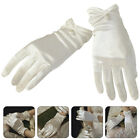  White Silk Gloves Satin Women's Sheer Wedding Pearl for Banquet