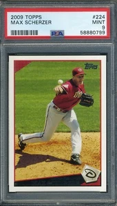 2009 Topps Max Scherzer PSA 9 Mint 2nd Year Card #224 Graded Baseball Blue Jays - Picture 1 of 2