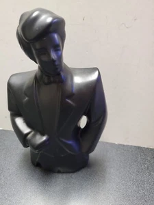 Skulptur Statuette Figur Mann Keramik Anzug schwarz 80iger - Picture 1 of 8