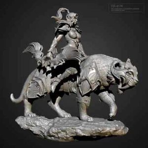 Niemalowany 75mm Tyrande jazda na żywicy lwicy Zestaw niezmontowany - Zdjęcie 1 z 4