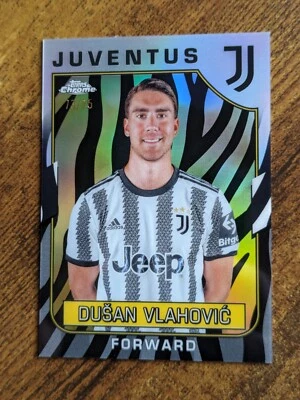 Dusan Vlahovic /75 - 2022-2023 Topps Chrome Juventus Team Set Zebra - Image 1 of 4