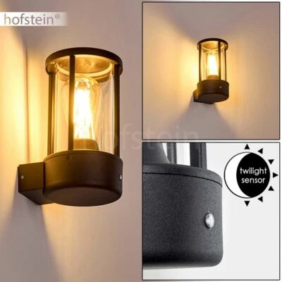 schwarze Außen Wand Lampe Sensor Balkon Hof Terrassen Haus Tür Einfahrt Leuchte - Bild 1 von 4