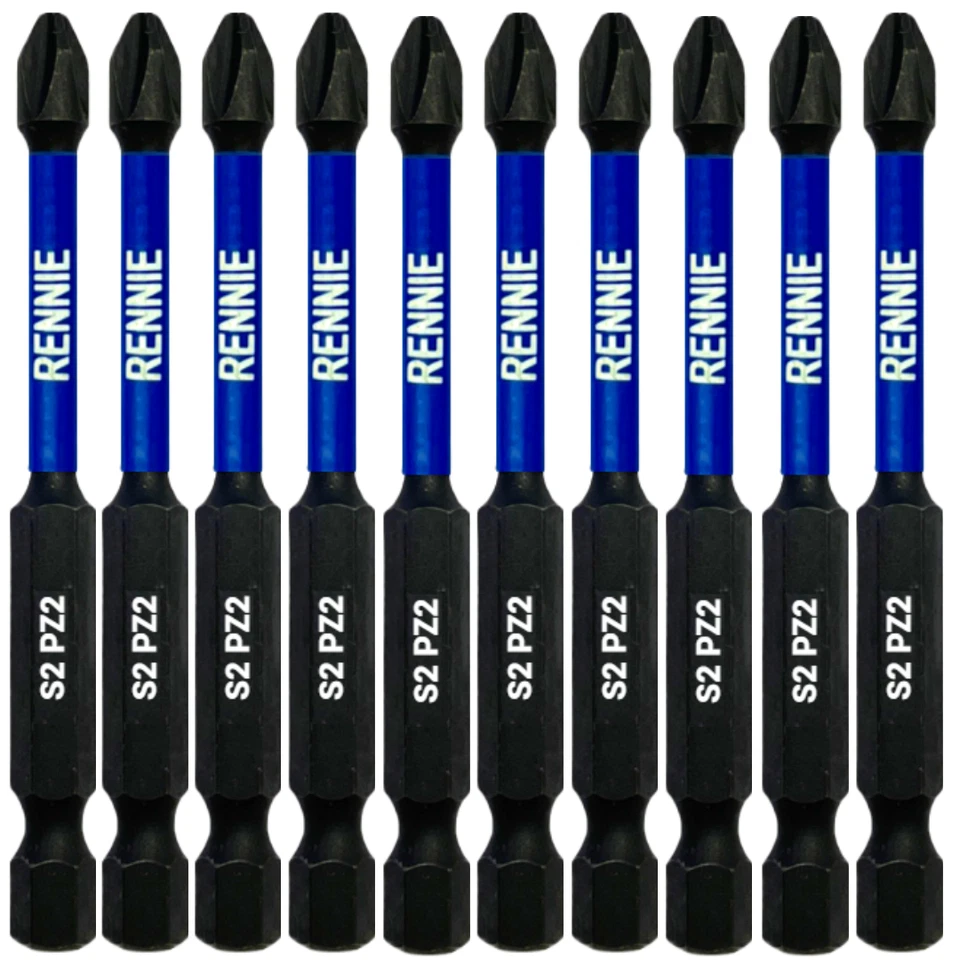 PZ2 75mm Long Impact Duty Screwdriver Drill Driver Bits Pozidriv Pozi 2 Coated - Image 1 of 4