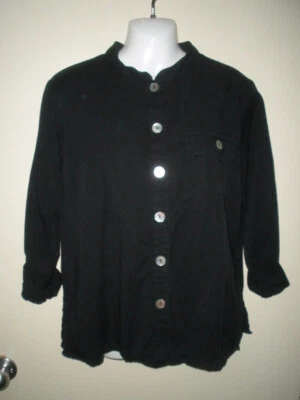 #226 Camisa Mujer M David Dart Deportiva Negra Abotonada Hecha en EE. UU. #17LM265M Foto 1 de 4