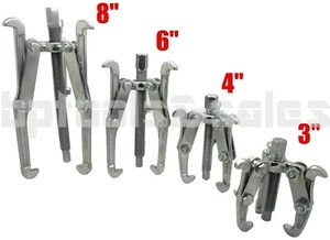 4 Pc Gear Puller 3 Jaw Set 3" 4" 6" 8" Gear Pulley Bearing Puller Auto Mechanic - Picture 1 of 2
