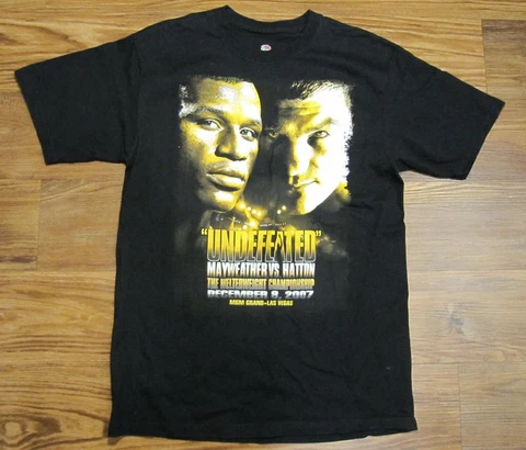2007 Floyd Mayweather Jr vs Ricky Hatton Mens T-Shirt, Black, Size M, EUC Cover