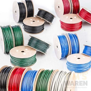 3-10mm STAHLSEIL PVC SET: 2 Kauschen 4 Klemmen Seil Seile Drahtseil ummantelt - Bild 1 von 5