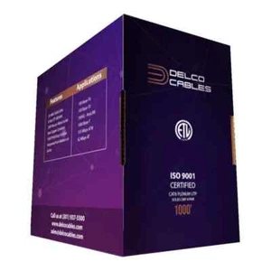 ETL Listed Cat6 Plenum UTP 100% Pure Solid Bare Copper 1000ft Cable in 9 Colors - Afbeelding 1 van 10