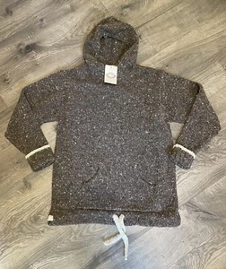 NEW ARAN CRAFTS IRELAND WOOL KANGAROO HOODIE SWEATER WOMEN’S SIZE L LARGE - Picture 1 of 9