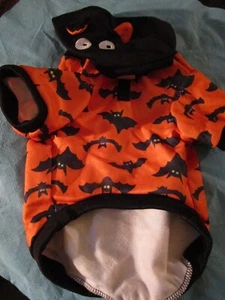 Pet Central Fledermaus Hund Hoodie Shirt Halloween schwarz & orange Fledermäuse Größe S Small - Bild 1 von 3