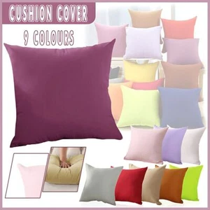 Solid Colour Cushion Cover Decorative Throw PillowCase forSofa Bed Multicoloured - Picture 1 of 30