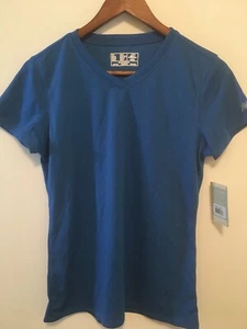 NEW!! WOMEN'S NEW BALANCE ENDURANCE TECH SHORT SLEEVE T SHIRT - BLUE - WRT928P - Picture 1 of 9