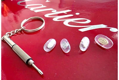 ¡NUEVO! Repuesto de almohadillas nasales para gafas Cartier - tamaño pequeño + destornillador gratis Foto 1 de 4