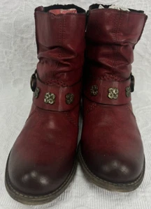 REIKER Antistress Size 7.5 37 Red Ankle Boots with Zip Closure - Picture 1 of 8