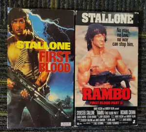 Rambo FIRST BLOOD Part 1 & 2 (VHS, 1988/1995) Stallone. Avid/Carolco/IVE Release - Picture 1 of 3