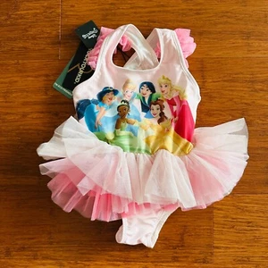 Rock Your Kid RYK Disney Princess Pink Rainbow Tiered Tulle Tutu Swimsuit 2 BNWT - Bild 1 von 10