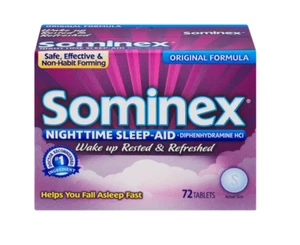 ✨ Sominex Original Formula 72 Tablets Nighttime Sleep Aid Diphenhydramine Non-Ha - Picture 1 of 3