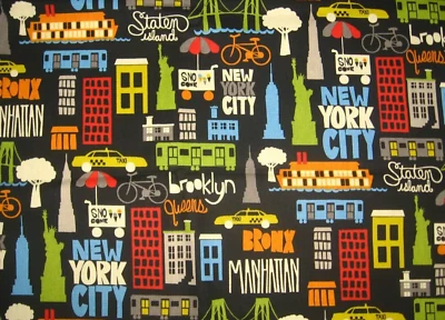 HS East Coast Home Seasons New York Building Transportation Sites Upholstery - Image 1 of 2