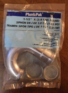 Keeney Plumb Pak 1 1/2" J-Bend 22 Gauge Chrome Plated Brass PP20202 - Picture 1 of 10