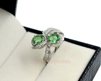 7x5 MM Natural Mint Color Kyanite Gemstone 925 Sterling Silver Engagement Ring - Image 1 of 4