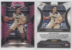 2019-20 Panini Prizm Draft Picks Pink Pulsar Prizm Carsen Edwards #34 Rookie RC