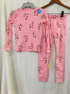 NWT Carter's Candy Cane Pajamas Set kids Cotton Christmas Pink  Many Sizes - Image 1 of 4