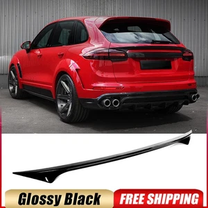 For Porsche Cayenne SUV 2015-2017 Gloss Black Rear Trunk Middle Spoiler Wing Lip - Picture 1 of 15
