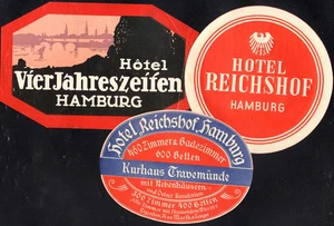 3 alte Kofferaufkleber  HOTELaufkleber   Hamburg - Bild 1 von 1