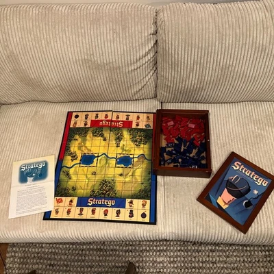 Stratego Wooden Box Bookshelf Complete Vintage Game Collection 2005 Board Game - Image 1 of 4