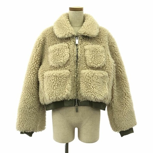 Sacai Sakai 2023AW giacca boa blusa shearling finto 2 avorio donna usata KLDR 0