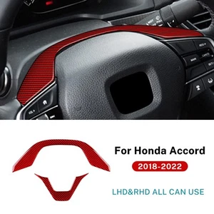 Cubierta de barbilla roja de fibra de carbono para volante de coche Honda Accord 2018-2022 - Imagen 1 de 10