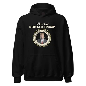Sudadera con Capucha Trump Presidente Sello de los Estados Unidos Mezcla Algodón Premium Pullover - Imagen 1 de 7