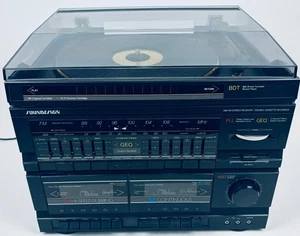 VTG SounDesign Model 6846BKM Dual Deck Stereo Receiver Cassette Radio Record - Picture 1 of 9
