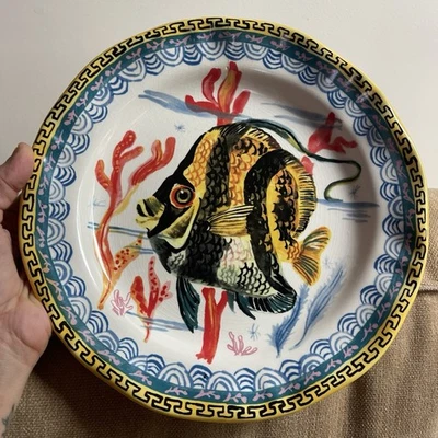 Plato de cena ANTHROPOLOGIE Nathalie Lete pez ángel 10" *RARO* Foto 1 de 4