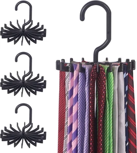 Paquete de 4 ganchos organizadores para colgar porta corbatas para hombre, corbata giratoria de 360 grados - Imagen 1 de 12
