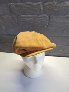 Vintage Wildleder Leder Baker Boy Cap Boho Hippie Festival hellbraun 58 cm - Bild 1 von 10