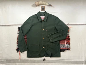 Levi's Engineer Chore Jacket L Green Duckcloth Railroad Coat 2015 Free Post UK - Picture 1 of 17